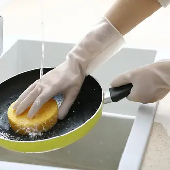 

Housekeeping Cleaning Gloves Dishwashing Gloves PVC Waterproof Thin Rubber Gloves Transparent Rubber Gloves Kitchen Dishes Tools