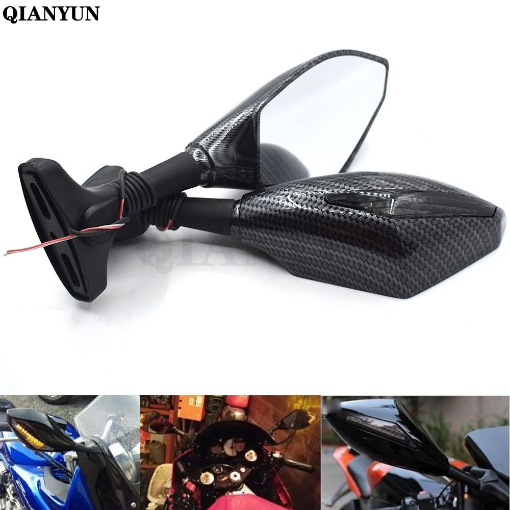 

Universal Motorcycle Rear View Side Wing Mirrors w/ LED Turn Signal Light For Honda CBR900RR 93-04 CBR929RR 00-01 CBR954RR 02-03