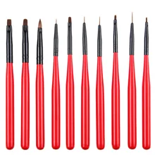 Отличный карандаш для маникюра 10 шт. набор флуоресцентный маркер для размазывания ногтей флуоресцентный маркер маникюрная щетка ярко-красная