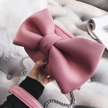 

cute bow women shoudler bags designer messenger bag sweet chains crossbdoy bag funny lady small flap female harajuku purses 2020