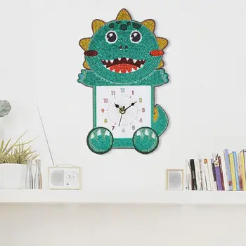 

DIY Wolf Full Drill Diamond Painting Giraffe Dairy Cow Lion Personality Ornament Cross Stitch Wall Clock Children Room Decor