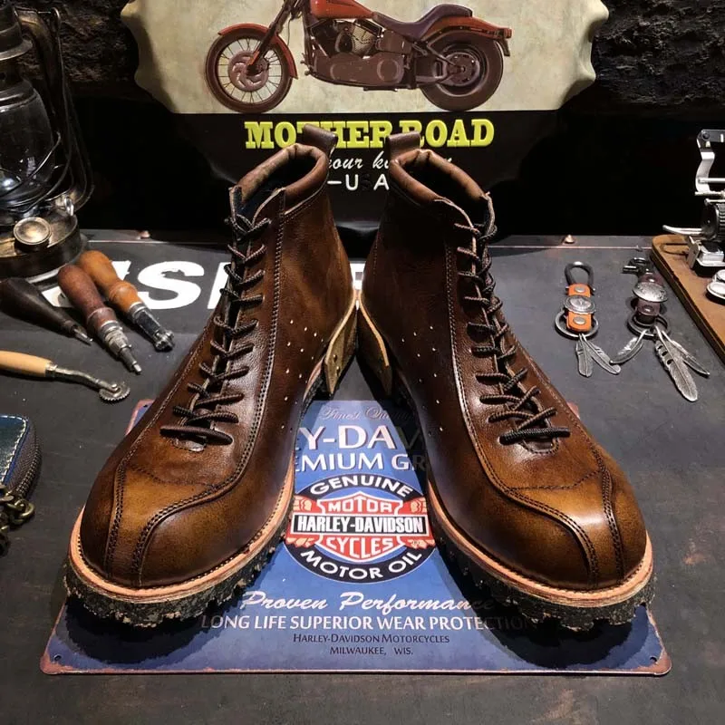 Vintage FRYE Campus Men's Side Zip Biker Riding Boots Made in USA 10.5 D Zapatos Zapatos para hombre Botas Botas de trabajo y estilo militar 