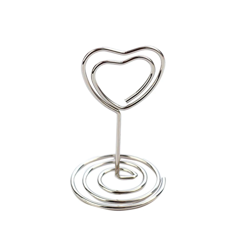 20 Pcs Memo Clips Fashion Love Heart Shaped Message Clips Business Card Holders Photo Clips for Office Wedding Home