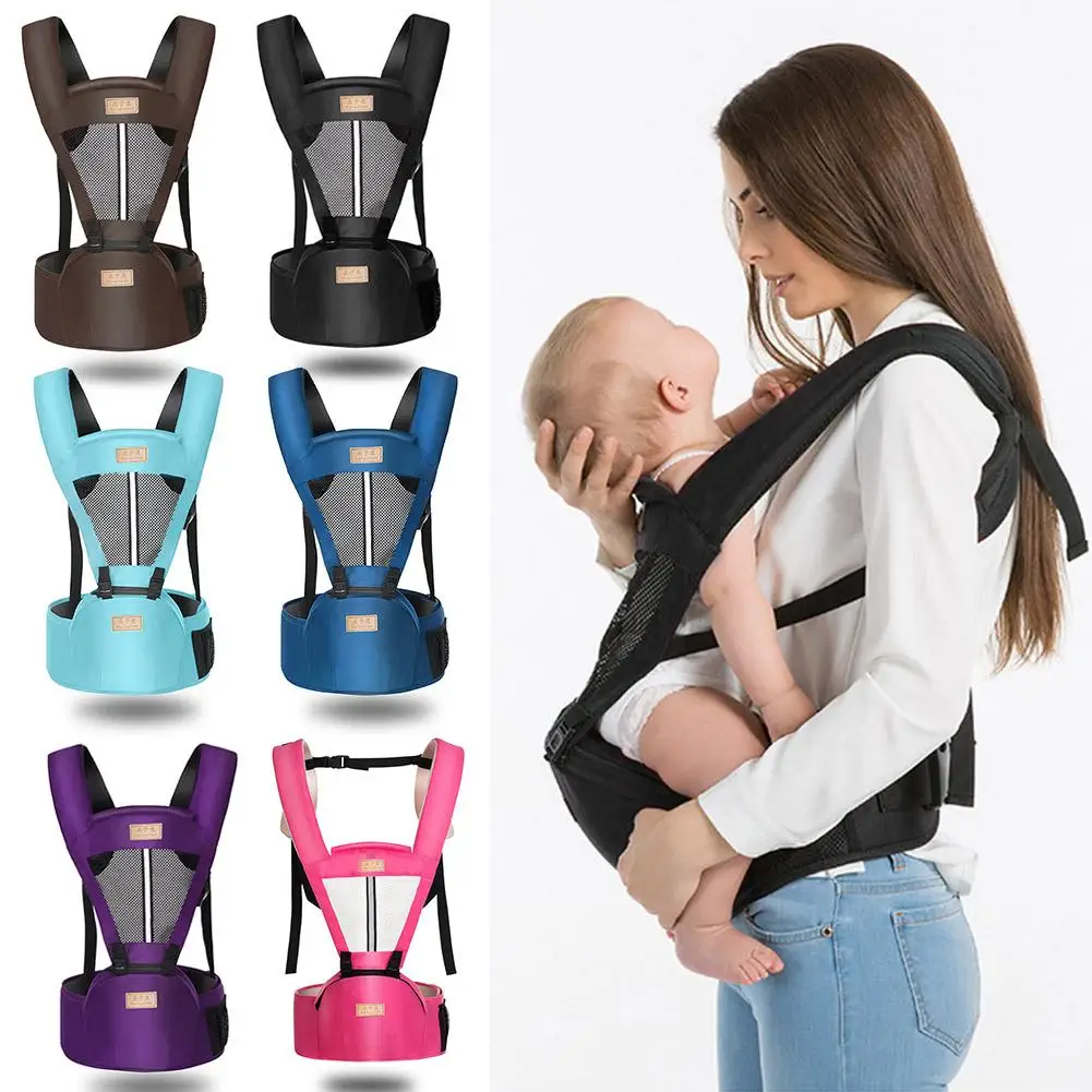 Newborn Infant Baby Carrier Summer Outdoor Solid Breathable Ergonomic Adjustable Wrap Sling Chest Kangaroo Backpack 0-4 Years