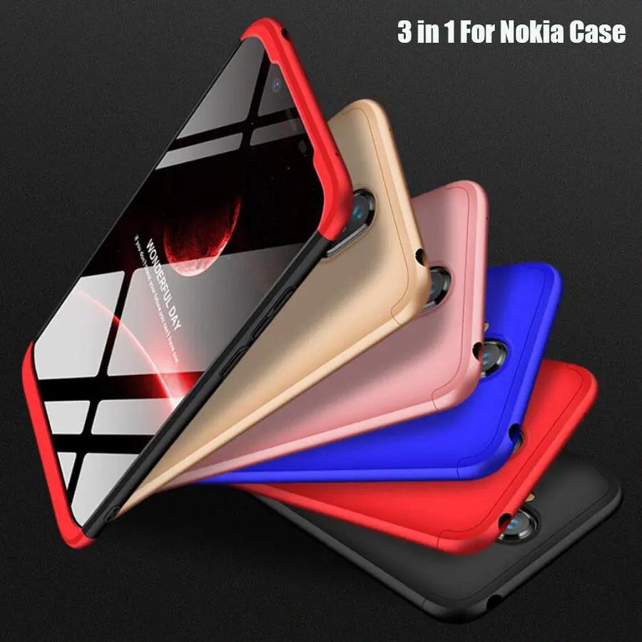For Nokia 6 7 Plus 8.1 Plastic Case Ultra Thin PC Cover 6.1 X6 2018 3 in 1 Full Body Hard Hybrid Protective Shell | Мобильные