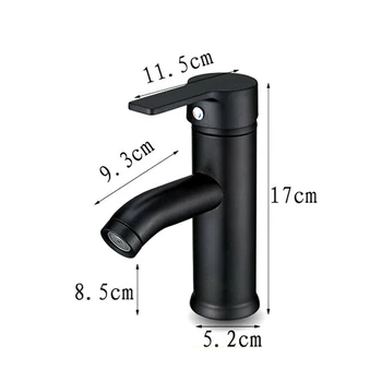 

Part Faucet Matte Black Sink Basin Cold / Hot Mixer Rustproof Stainless Steel