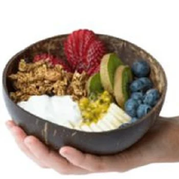 

Natural Coconut Wood Bowl Wooden Spoon and Fork Set Polished by Organic Coconut Oil Natural Coco Nuts Bowls Kitchen Decoration