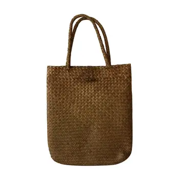 

Primitives Rustic Natural Seagrass Shoulder Bag, Chic Beach Tote Stylish Handbag, 13.5 x 16 Inch