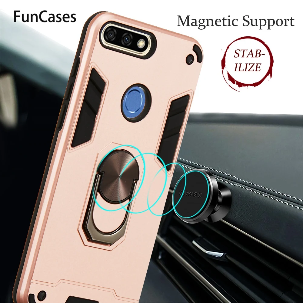 Mobil Dudukan Silikon Case untuk Huawei Kehormatan 7C Telepon Aksesori Csse Huawei Nikmati 8 Nova 2 Lite Y7 Perdana 2018 5.99