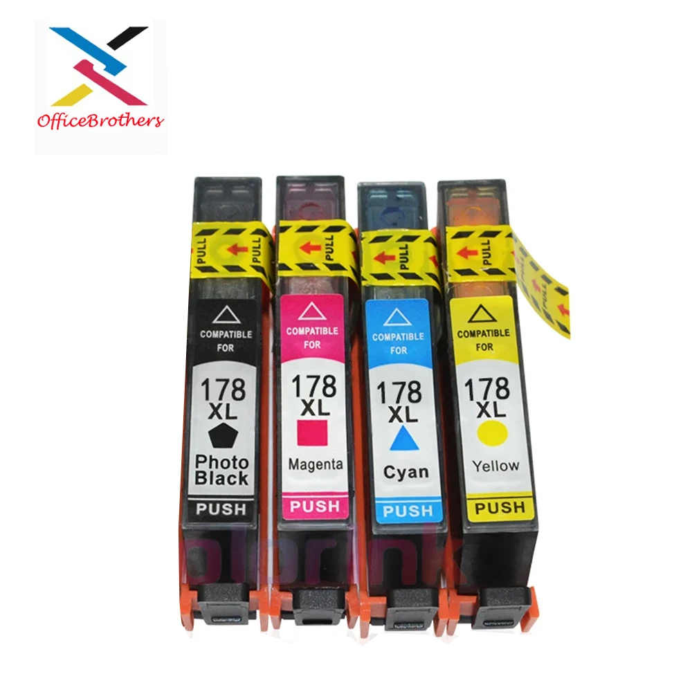 178xl Compatible 4pack Ink Cartridge Replacement For Hp 178 Xl For Hp Photosmart 7515 5515 B109a