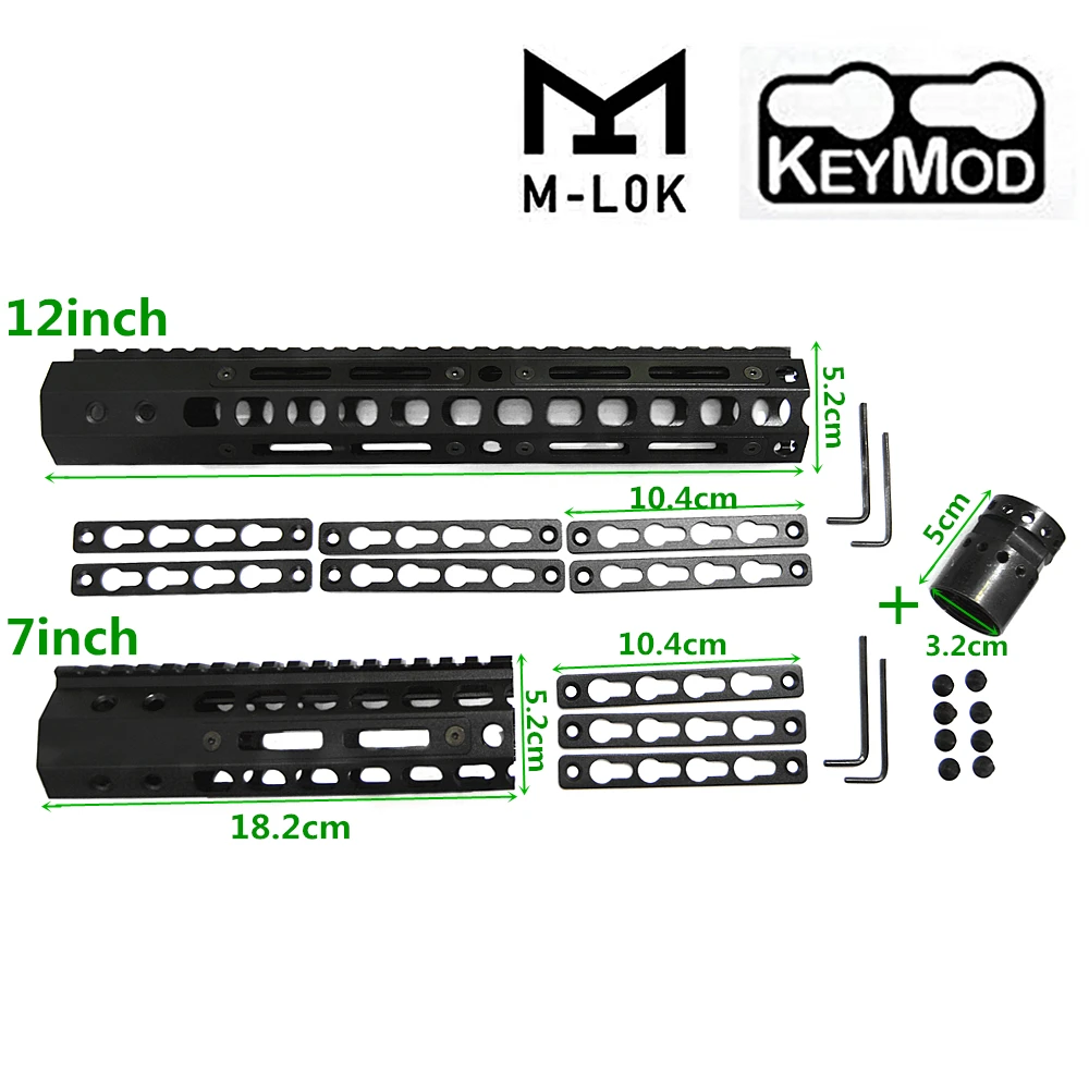 " 12" дюймов AR15 поплавок Keymod MLOK Handguard Пикатинни для охоты Тактический M4 M16 прицел Крепление