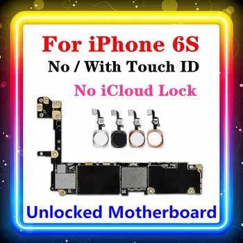 

Unlocked for iphone 6S Motherboard With / No Touch ID,Original No iCloud Tested OK motherboard for iphone 6S,16G 32G 64G 128G