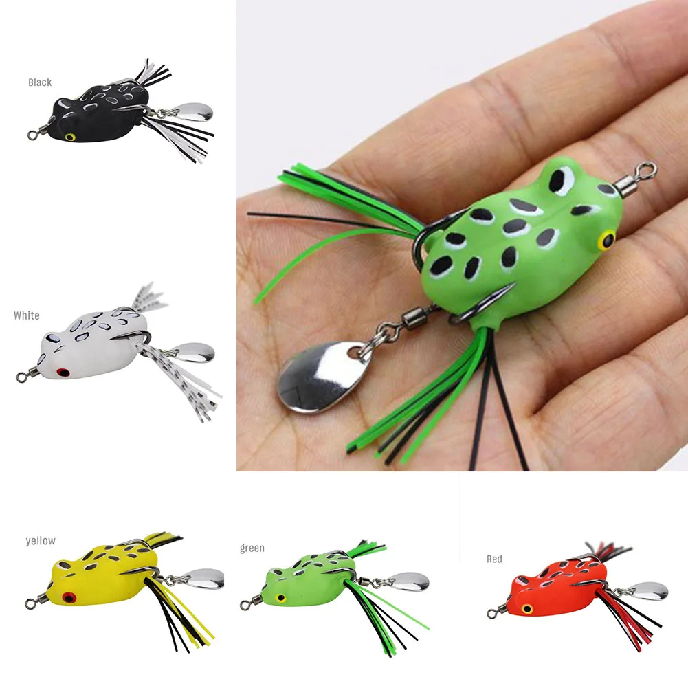 Mini Artificial Frog Fishing Bait With Hook Ring Fake Fishing Bait 3