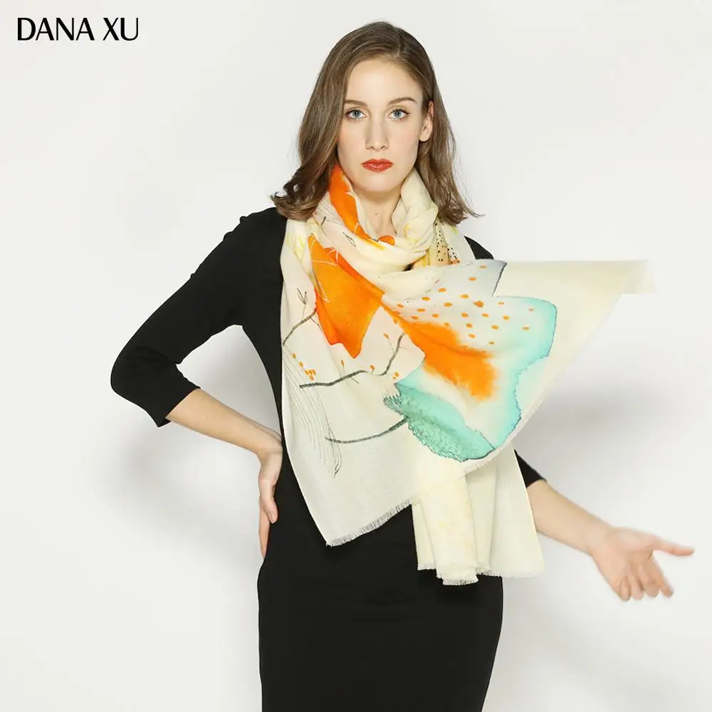 Шарф кашемировый женский зимний в клетку большого размера |