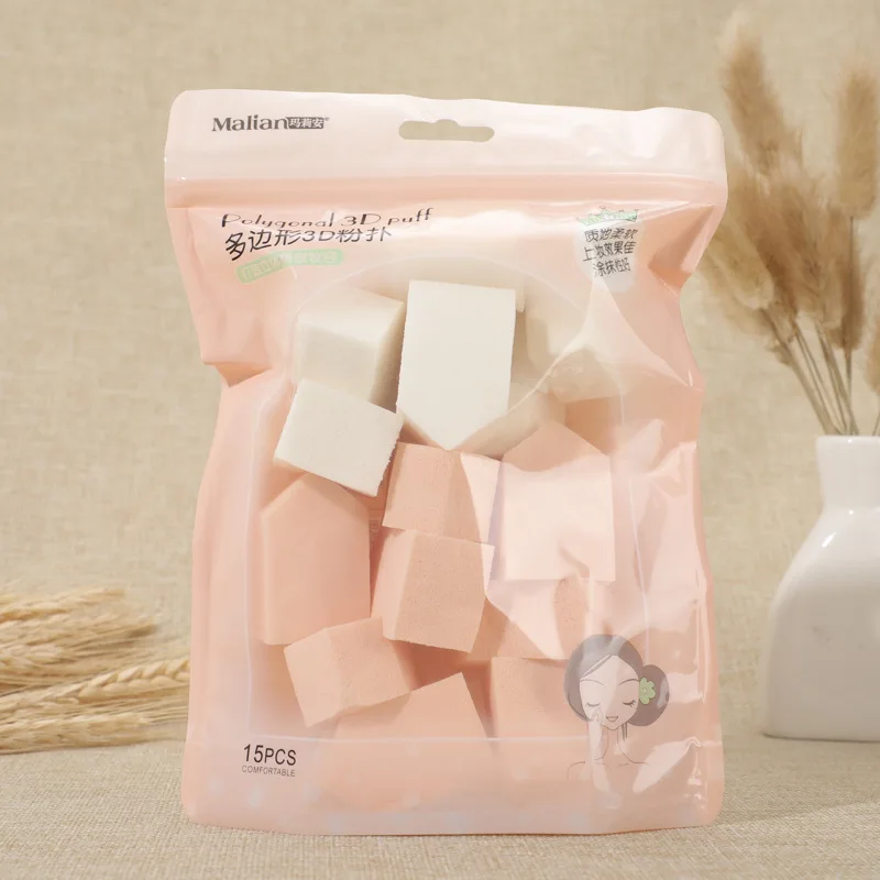 Полигональная 3D мини губка Sorbet пудра Puff 15 инструменты для макияжа для сухих и влажных двойного назначения Порошковая пудра