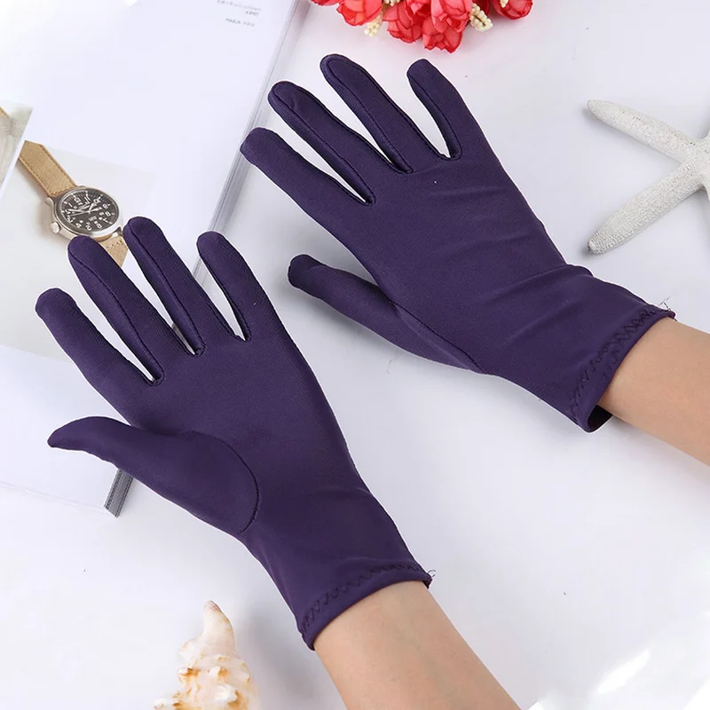 Дешевые женские наручные простые белые рабочие перчатки короткие перчатки официантки белые манеры церемониальные перчатки для дам