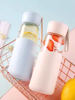 

Glass Cute Travel Water Bottle Portable Transparent Cups Kids Plastic Bottles Outdoor Sports Glass Drinking Water Bottle II50BLB