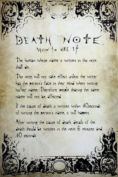 Плакат Death Note Rules Металлический Настенный декор 12x8 дюймов | Дом и сад