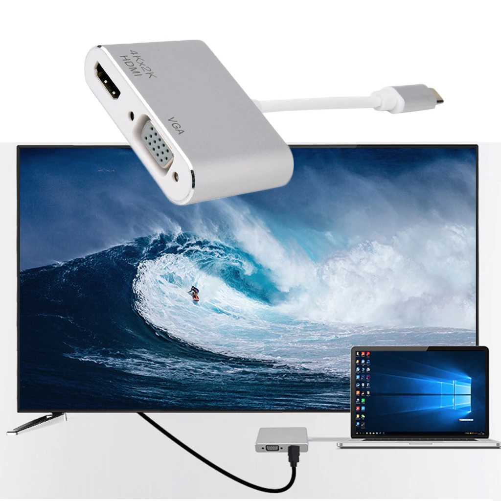 Usb type C к адаптер HDMI VGA мужчин и женщин type-C конвертер аудио видео кабель для Macbook USB-C телефона планшета
