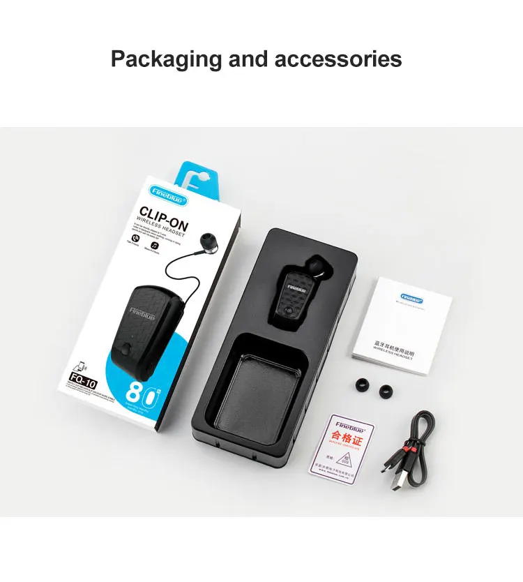 Fineblue клипса с Bluetooth на наушниках Выдвижной наушник портативный длительное время ожидания Поддержка громкой связи вызов с шумоподавлением