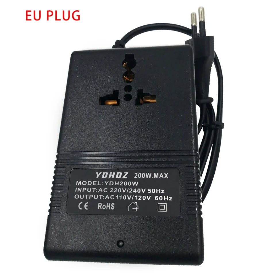 EU Plug Интеллектуальный бытовой преобразователь напряжения адаптер питания для путешествий 200 Вт переменного тока 220 В до 110 В понижающий трансформатор трансформаторы высокой безопасности - Цвет: EU Plug