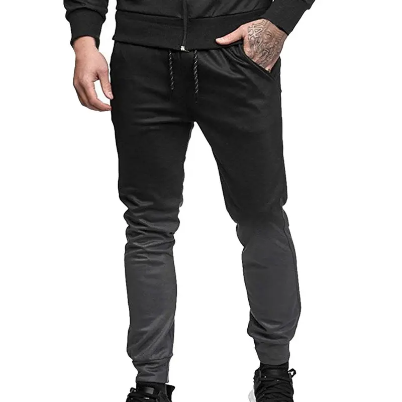 Dark Gray Pants Мужская спортивная одежда, 3D принт, плиссированные толстовки на молнии с капюшоном, повседневный осенний полосатый пиджак со складками+ брюки, градиентные наборы - Цвет: Dark Gray Pants