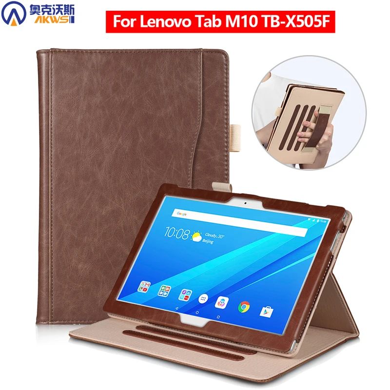 Чехол для Lenovo Tab M10 TB-X505F 10 1 дюйма кожаный чехол с ремешком на руку P10 Магнитный