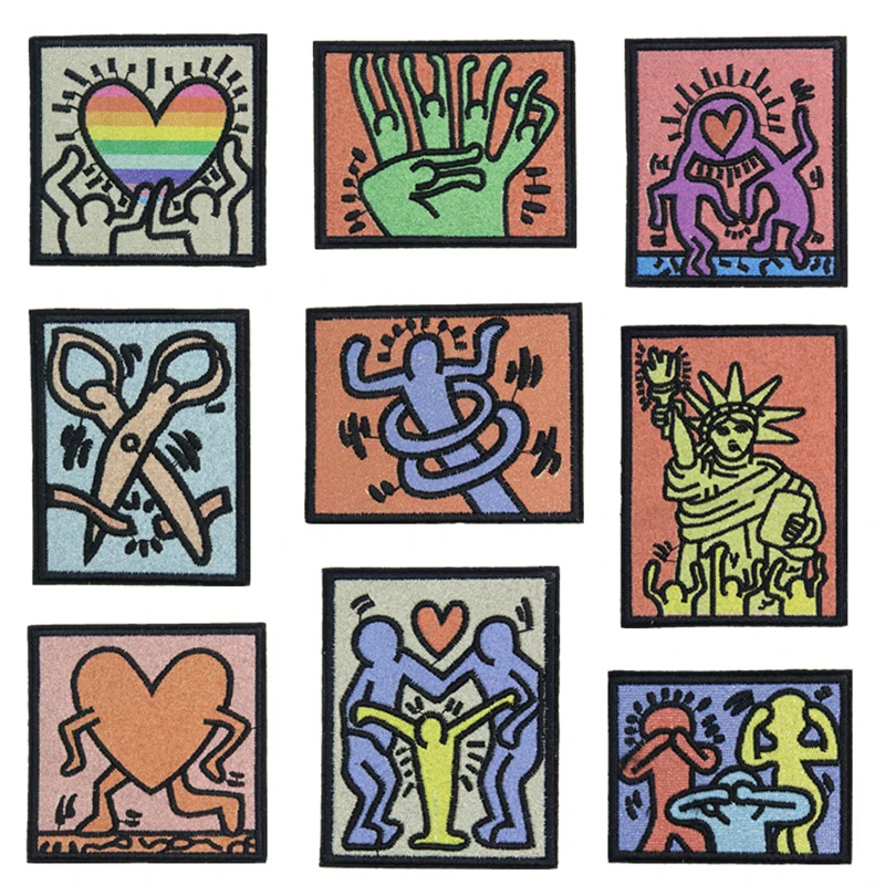 Нашивки для уличного искусства Keith Haring нашивки с вышивкой без клея персональный