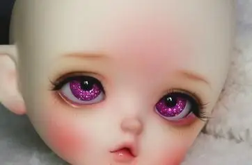 1 пара сияющие глаза шарик 12 мм/14 мм/16 мм/18 мм блестящие акриловые глаза для 1/3 1/4 1/6 1/8 BJD куклы аксессуары - Цвет: pink purple