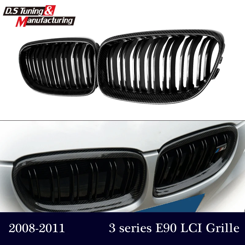 Carbon fiebr replacement part front kidney grill grille mesh for bmw 3 series e90 4-door sedan LCI 2008 - 2011 316i 318i 320i | Автомобили