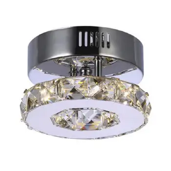

2020 New ring 10W led crystal chandelier D15cm kitchen balcony living room ceiling mounted mini lustres light for home