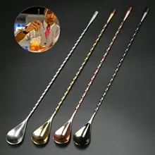 304 нержавеющая сталь смешивание Коктейльная ложка 3 цвета спиральный узор бар капли воды ложка бармен Бар Инструмент SN2073
