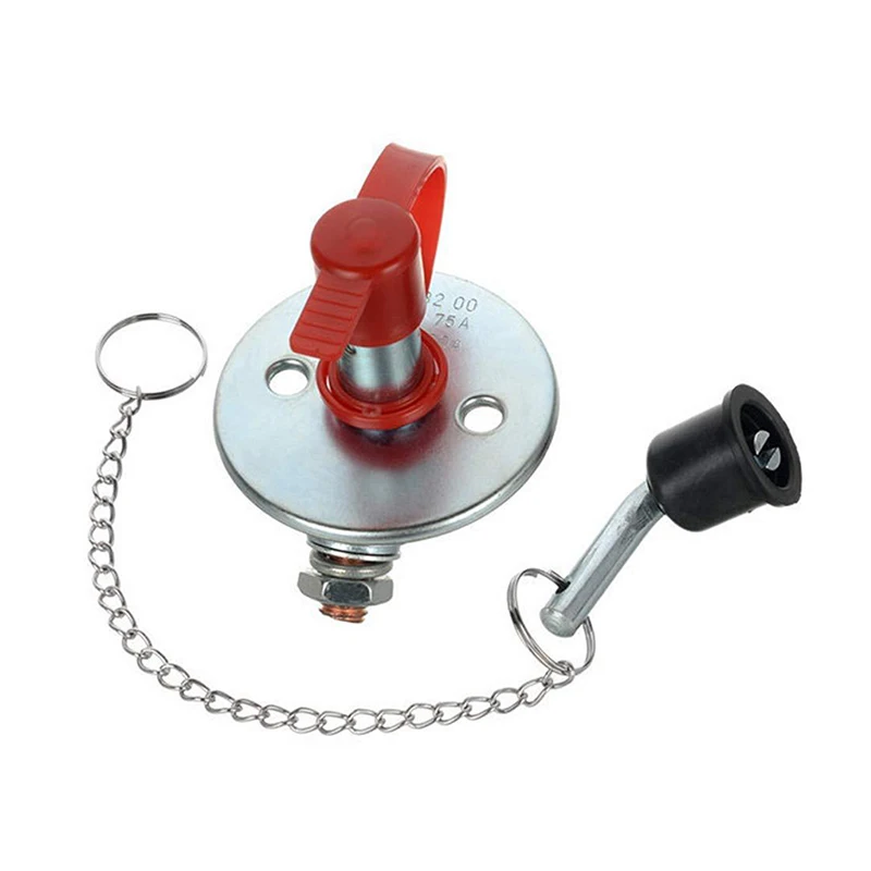 Marine Battery Switch Battery Isolator 12-24V Disconnect Rotary Switch Selector Removable Key For Boat Rv Vehicle