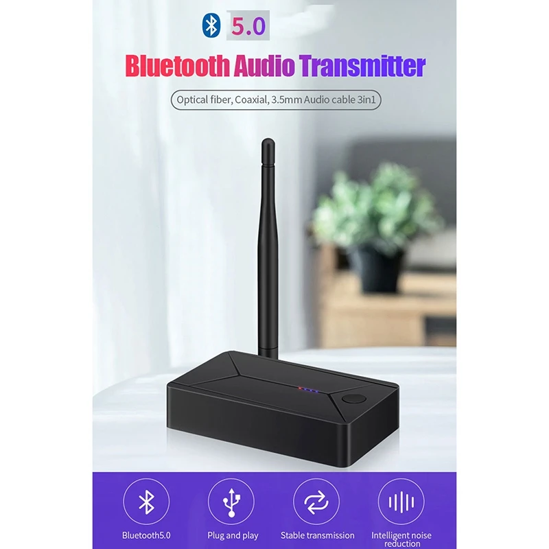 Bluetooth 5 0 Transmitter Coaxial Optical Fiber SPDIF Adapter 3 5mm AUX Stereo Hifi Wireless for TV PC Headphone