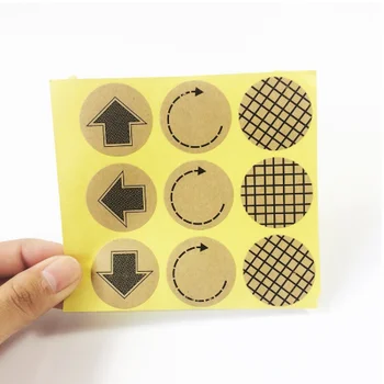 

90pcs/lot Lattice & Arrow series Round Kraft paper seal Sticker for Handmade Products Gift package label 30mm