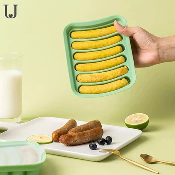 

JJ Silicone Sausage Mold High Temperature Resistant Homemade Ham Sausage Reusable Easy To Demold Refrigerated Hot Dog Mould