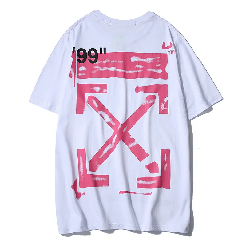 

Off cpi wh 19SS Graffiti Arrow Short Sleeved Ow New Style OS Type COUPLE'S Arrow T-shirt Tee