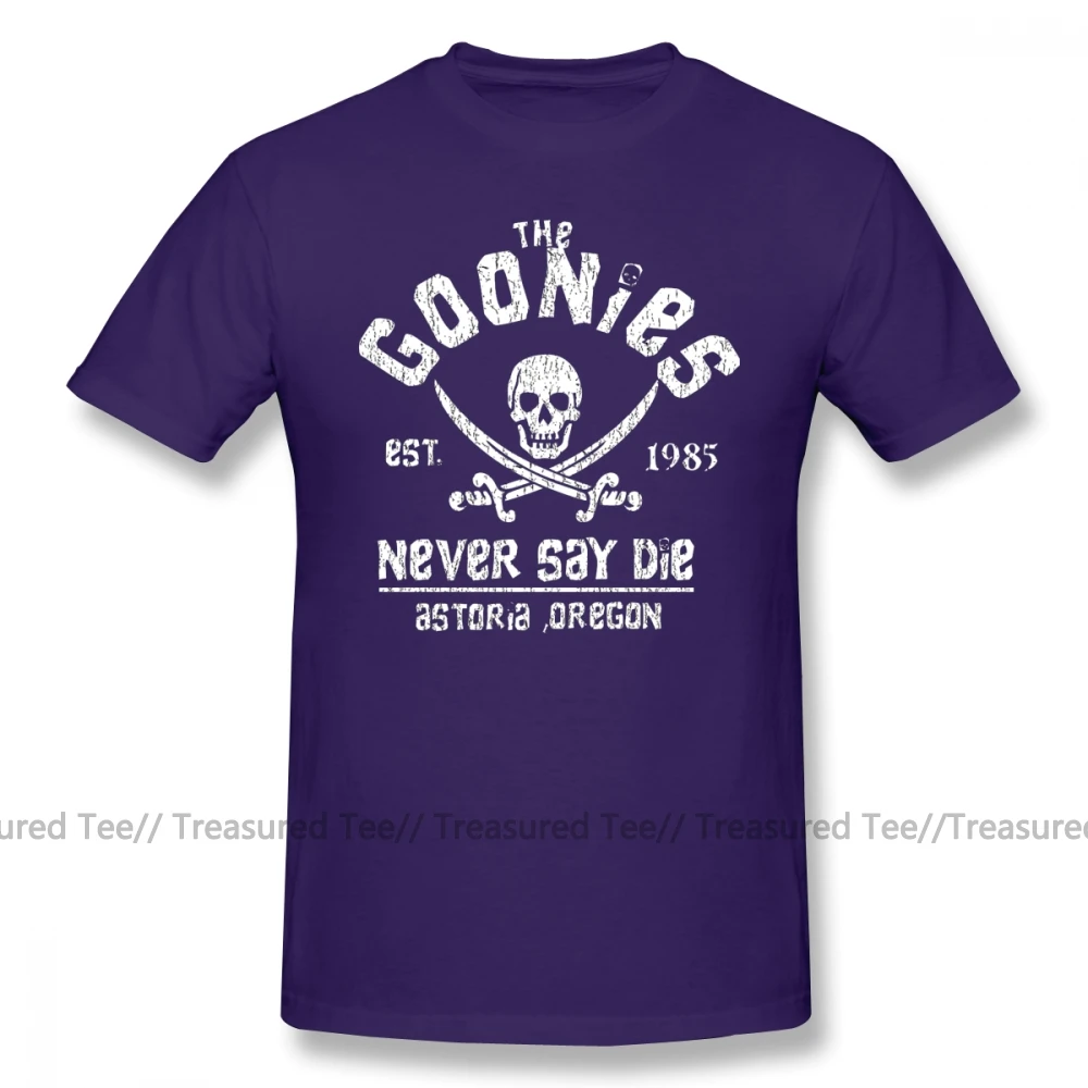 Футболка с надписью "Goonies", Футболка с коротким рукавом, графическая футболка, 100 хлопок, Пляжная Мужская большая футболка - Цвет: Purple