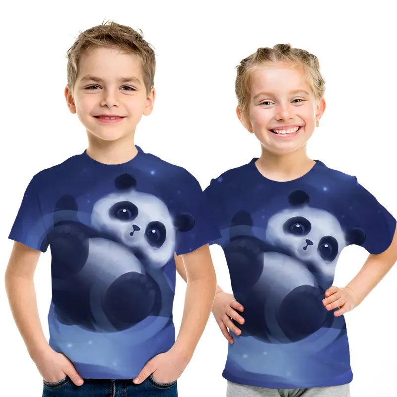 

Kung fu panda harajuku 3d T-shirt for parents and kids casual tops clothing hip-hop streetwear boys and girls summer Parent-chi