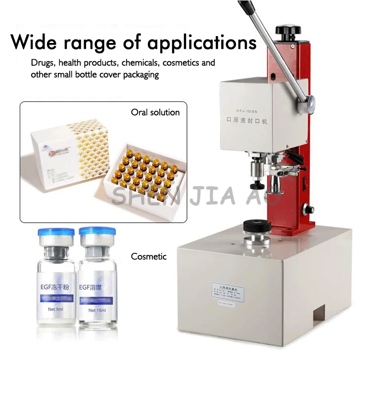 KFJ-1035 Oral Liquid Lock Cover Seal Machine Manual Oral Liquid Prick Machine Pe