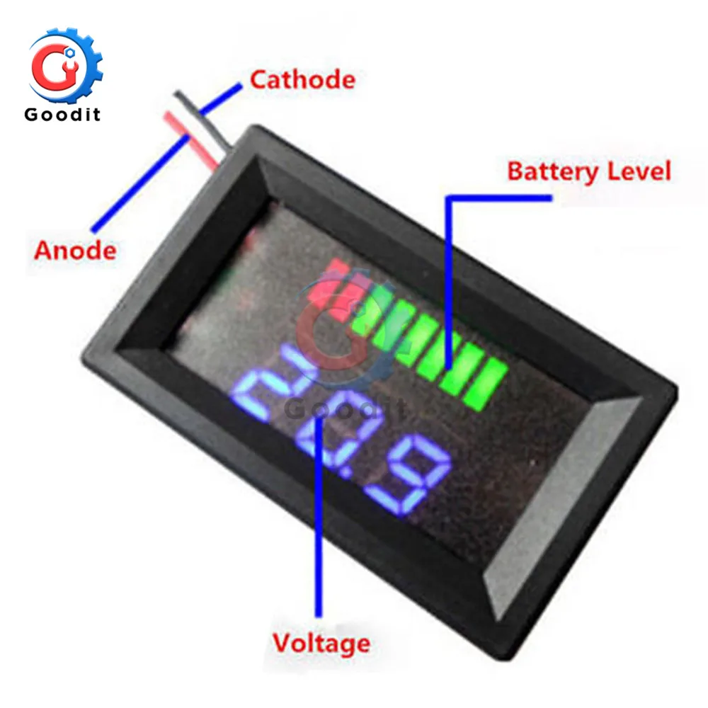 6 в 12 В 24 в 36 в 48 вакуумный индикатор уровня заряда батареи тестер литиевая измеритель емкости аккумулятора светодиодный тестер Вольтметр