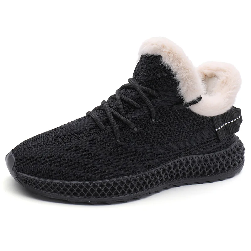 

Winter sportsboots female Joker student flat-bottomed light soft bottom slip-proof casual women plus velvet warm running shoes