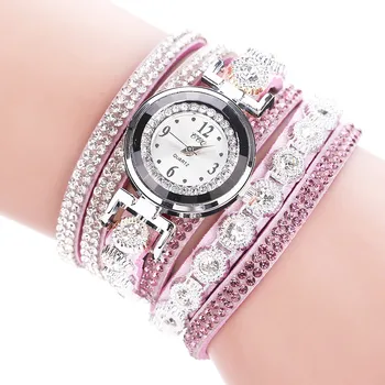

CCQ Women Vintage Shining Crystal Bracelet Dial Analog Quartz Wrist Watch