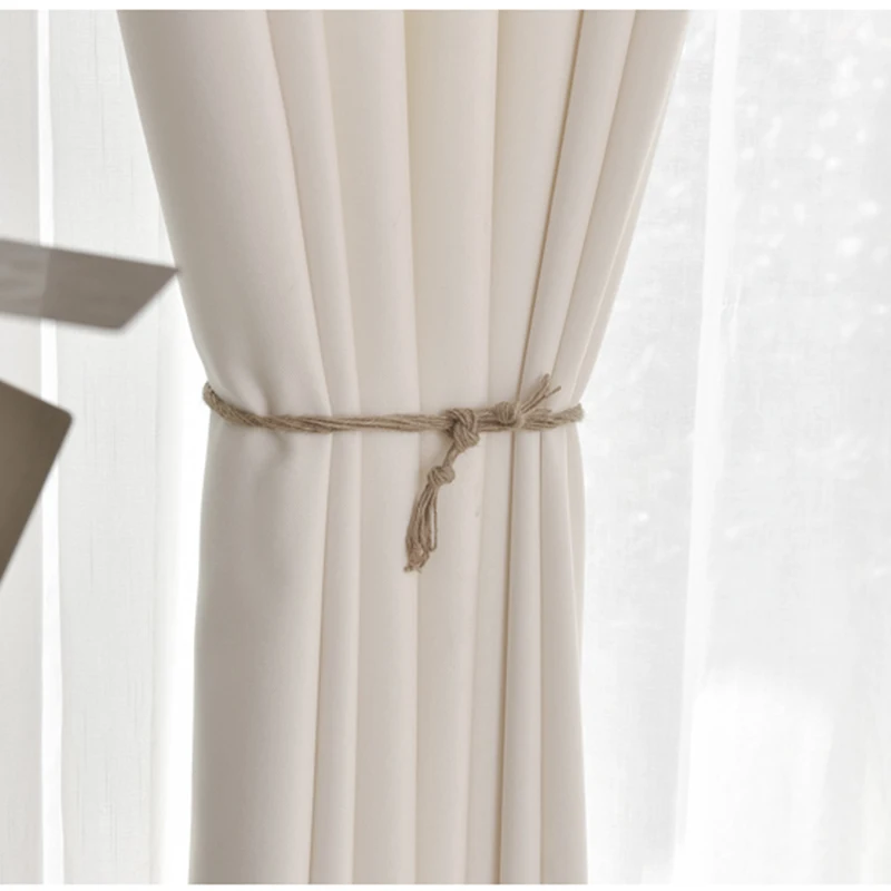 Современная Белая чистая Толстая оконная занавеска s для гостиной, спальни, полупрозрачная занавеска из хлопка и льна занавеска из тюли Портьера