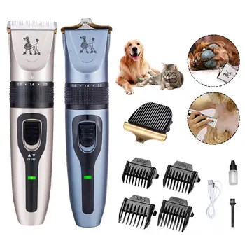 

Professional Pet Dog Hair Trimmer Low-noise Pet Hair Clipper Machine Rechargeable Dog Grooming Electric Pet Hair Cutter+ Blade