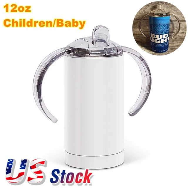 CALCA 30 Pack 12oz Sublimation Blank White Kids Sippy Cup Tumbler Double  Wall Stainless Steel Vacuum Insulated Baby Bottle with Two Lids 