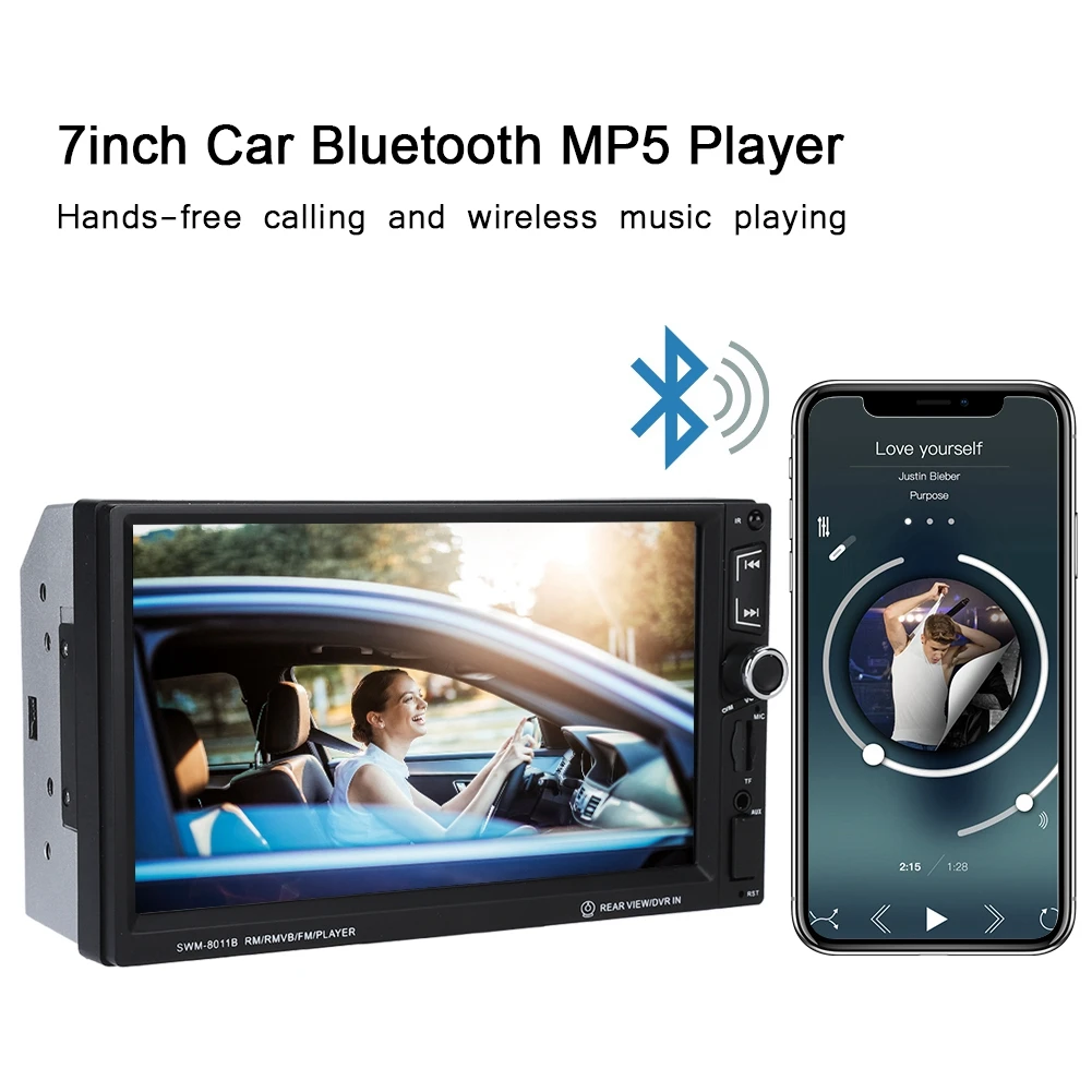 

7" HD bluetooth Touchs Screen 2 Din Car Stereo Radio FM MP5 Player + Radio HD Player
