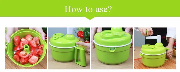 Multi-function Meat Grinder Vegetable Chopper Kitchen Manual Food Processor Household Quick Shredder Green Cutter Egg Blender