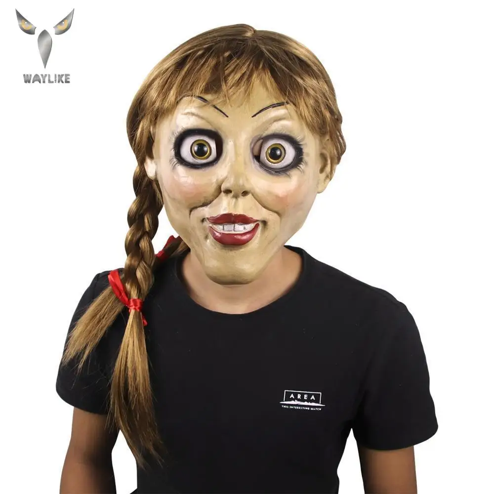 Waylike Хэллоуин Annabelle Косплей Маска Латекс страшный фильм взрослые полные головы