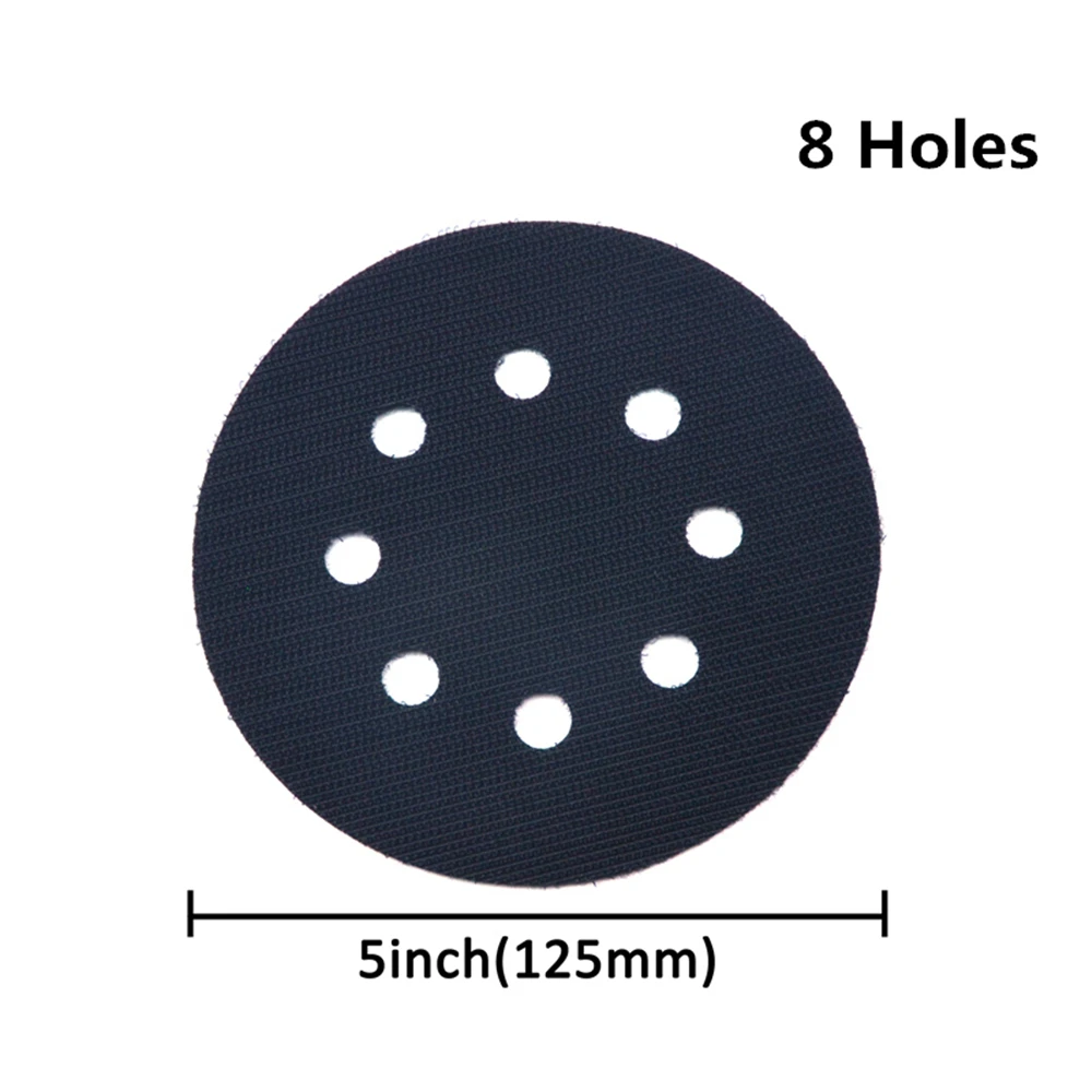 POLIWELL 2 шт. 8 отверстий полировальный коврик 5 дюймов 125 мм крюк и петля полировщик защитная накладка мягкая губка интерфейс колодки Полировочный диск